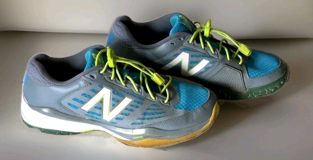 New Balance Women's 896 V1 Tennis Shoes Size 8.5 Grey Blue Green White WC896GB